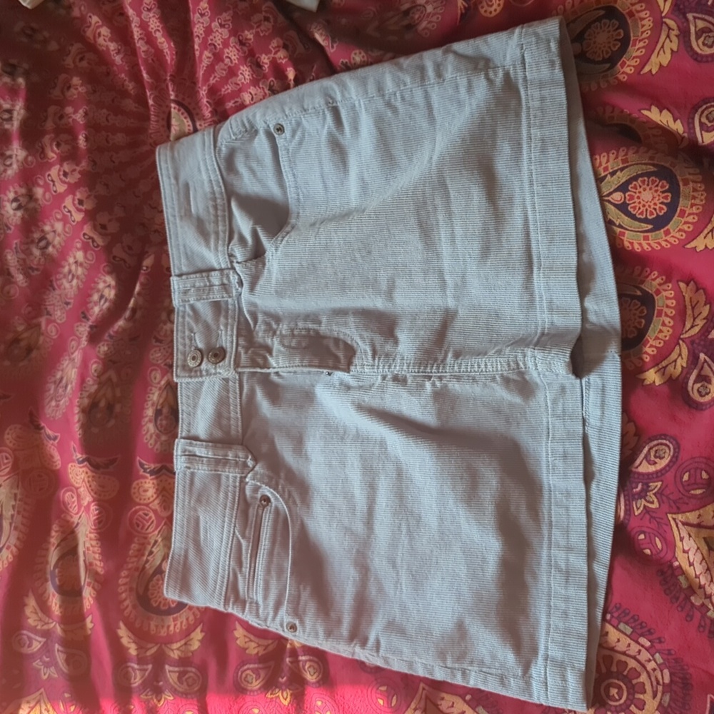 AE Super Stretch High Waisted Corduroy Light Blue Denim Mini Skirt